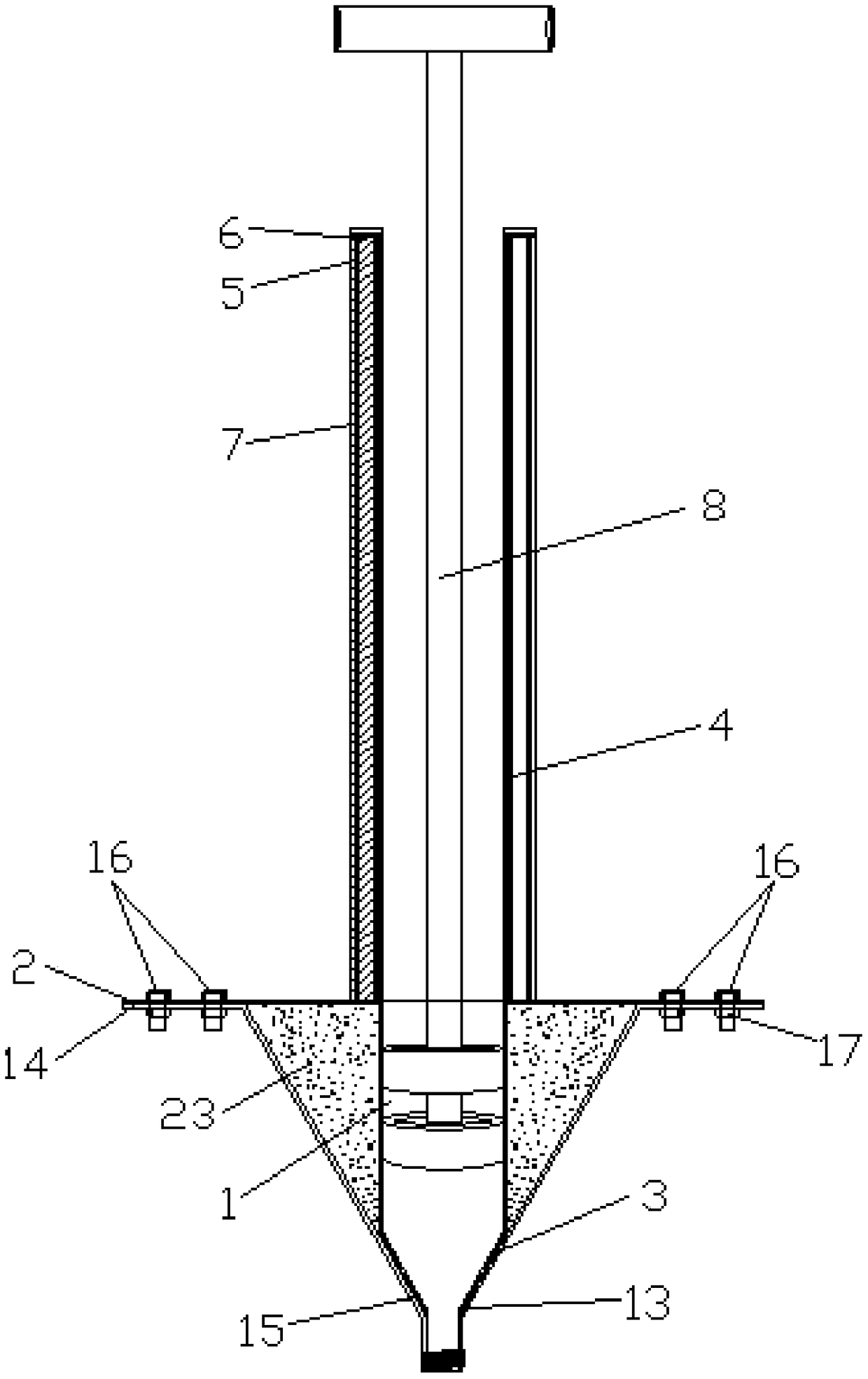 Simple asphalt distribution cylinder and use method thereof