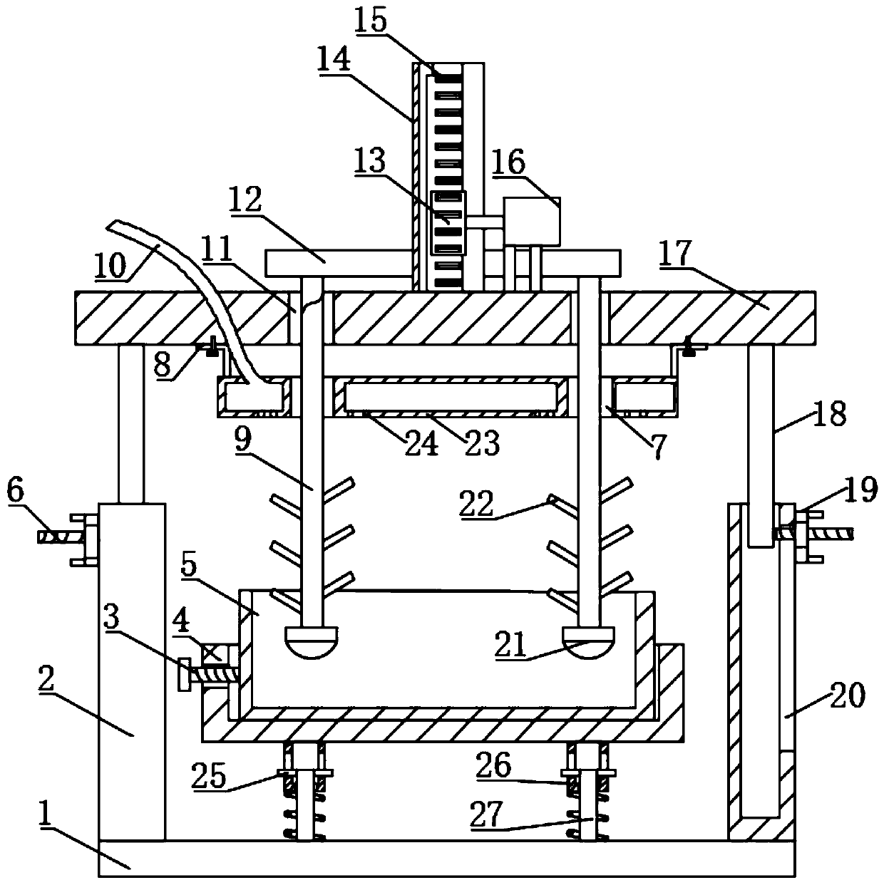 Mechanical vibrating device used in concrete test process