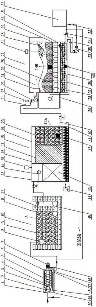 A device and method for purifying sewage in a horizontal subsurface flow constructed wetland