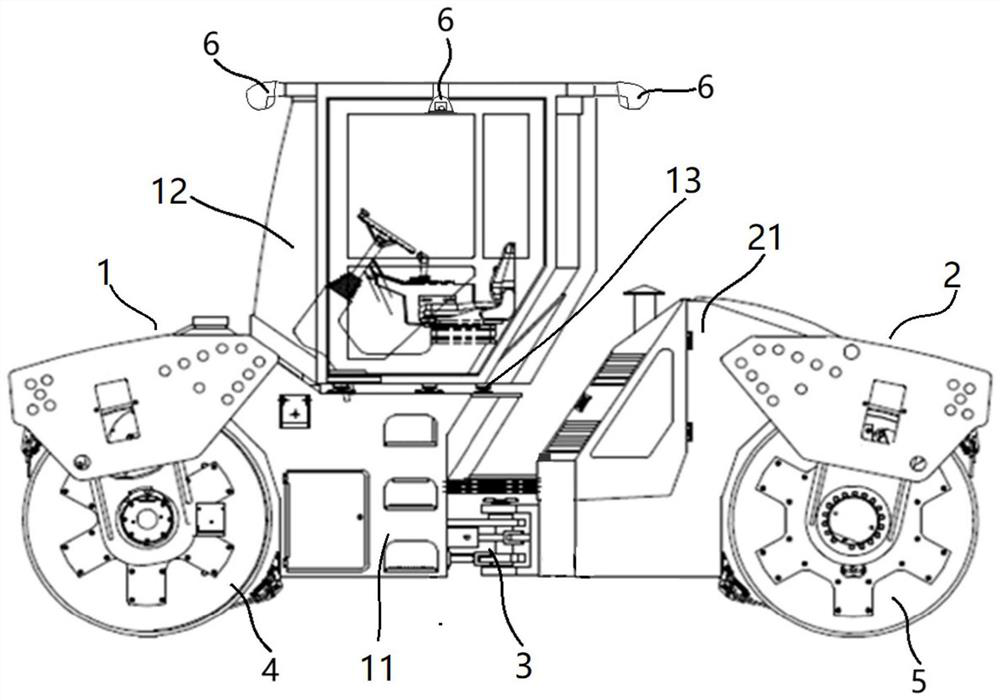 Articulated engineering machinery, panoramic look-around system and calibration method thereof