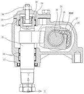 Housing assembly of electric power steering device and device of same
