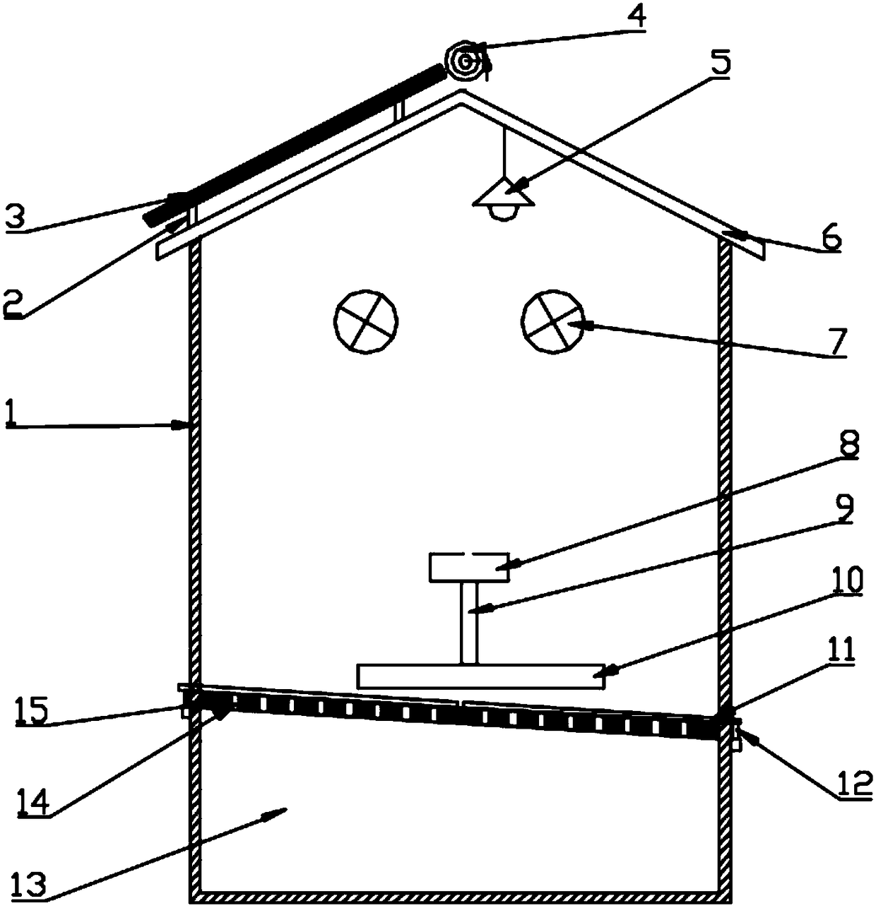 Environment-friendly pig house easy to sweep