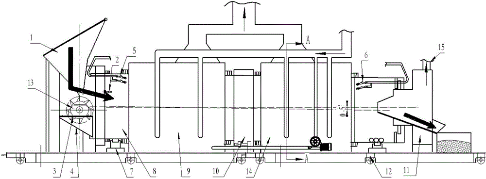 On-line KR desulfuration residue treatment device and method applied to hot metal pretreatment process