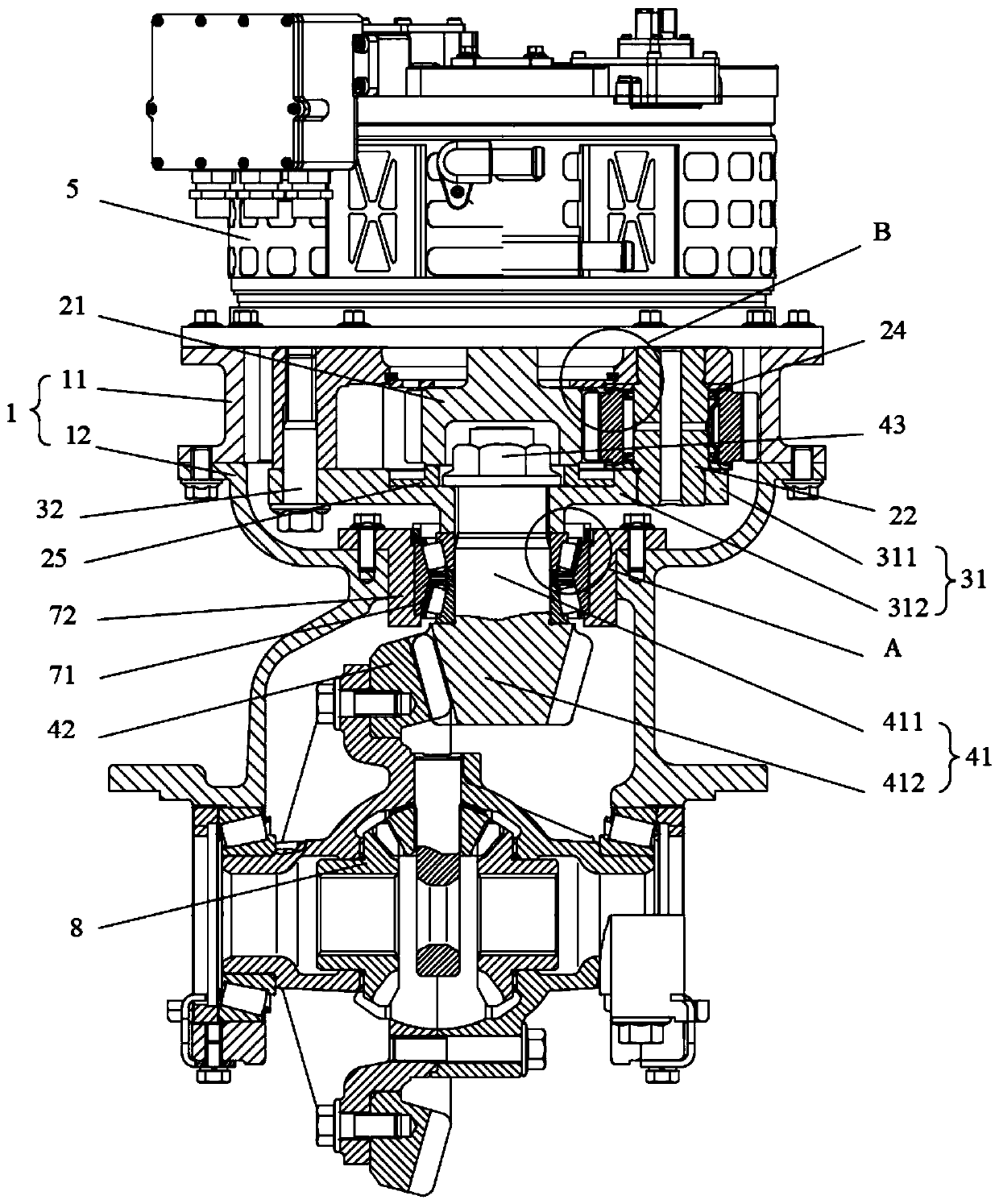 Drive axle reducer for an integrated motor
