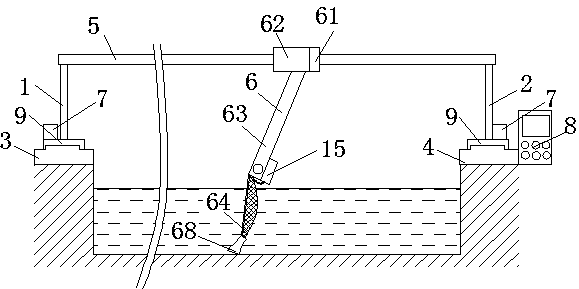 Fish pond salvage device based on suspended channel