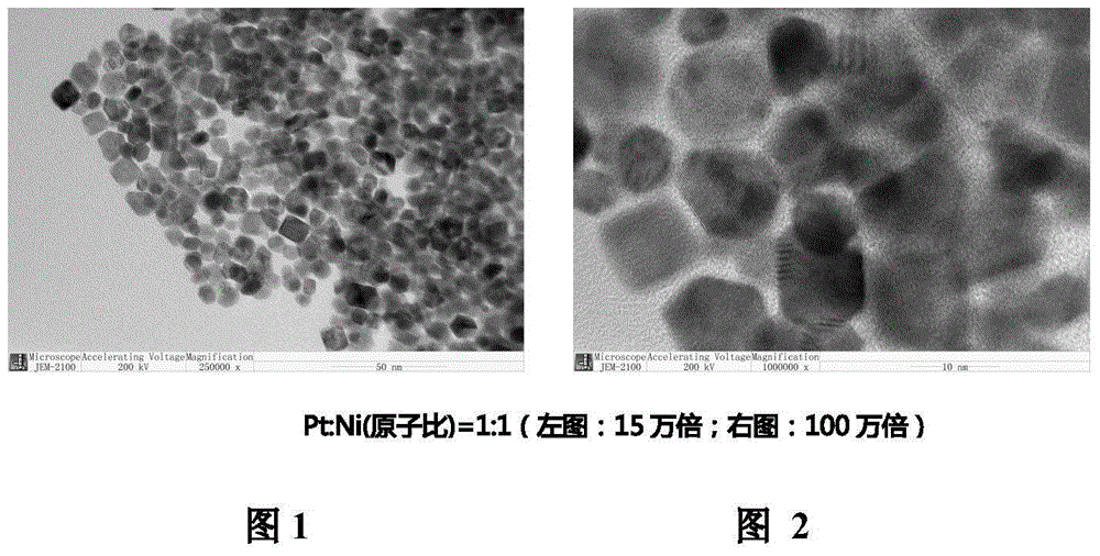 Method for preparing proton-exchange membrane fuel cell oxygen reduction catalyst based on PtNi (111) octahedral single crystal nanoparticles