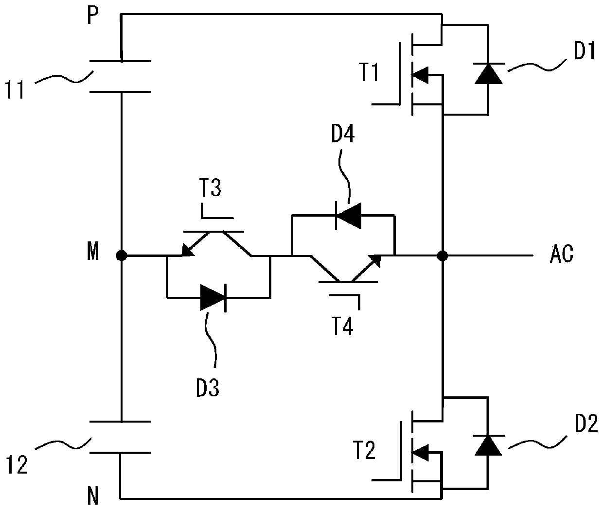 Three-level power conversion circuit