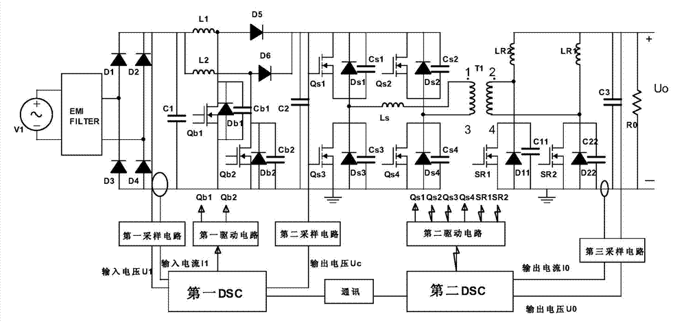 Digital switching power source with high light-load efficiency