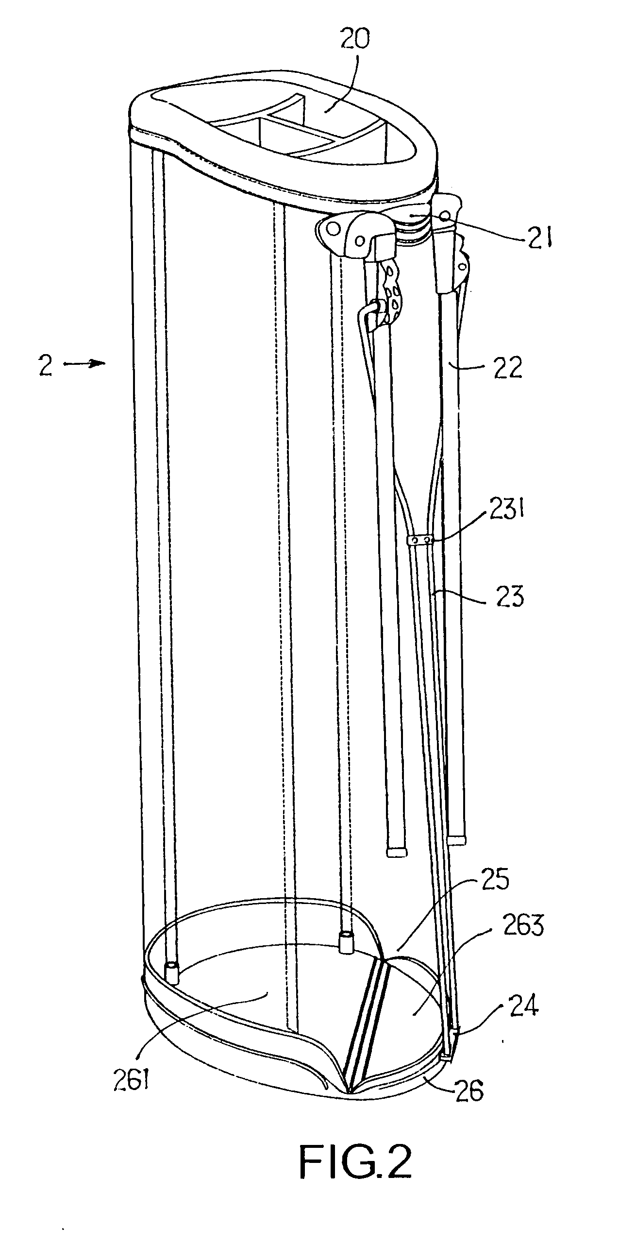 Structure enabling golf club bag to firmly stand