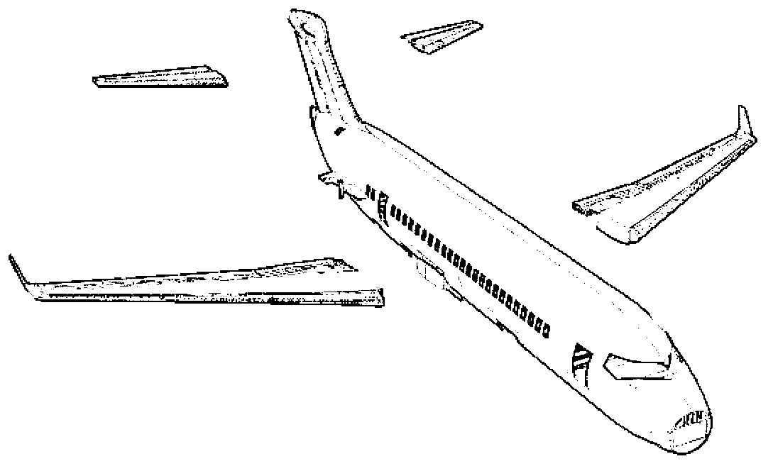 Three-dimensional real-time display method of airplane poses