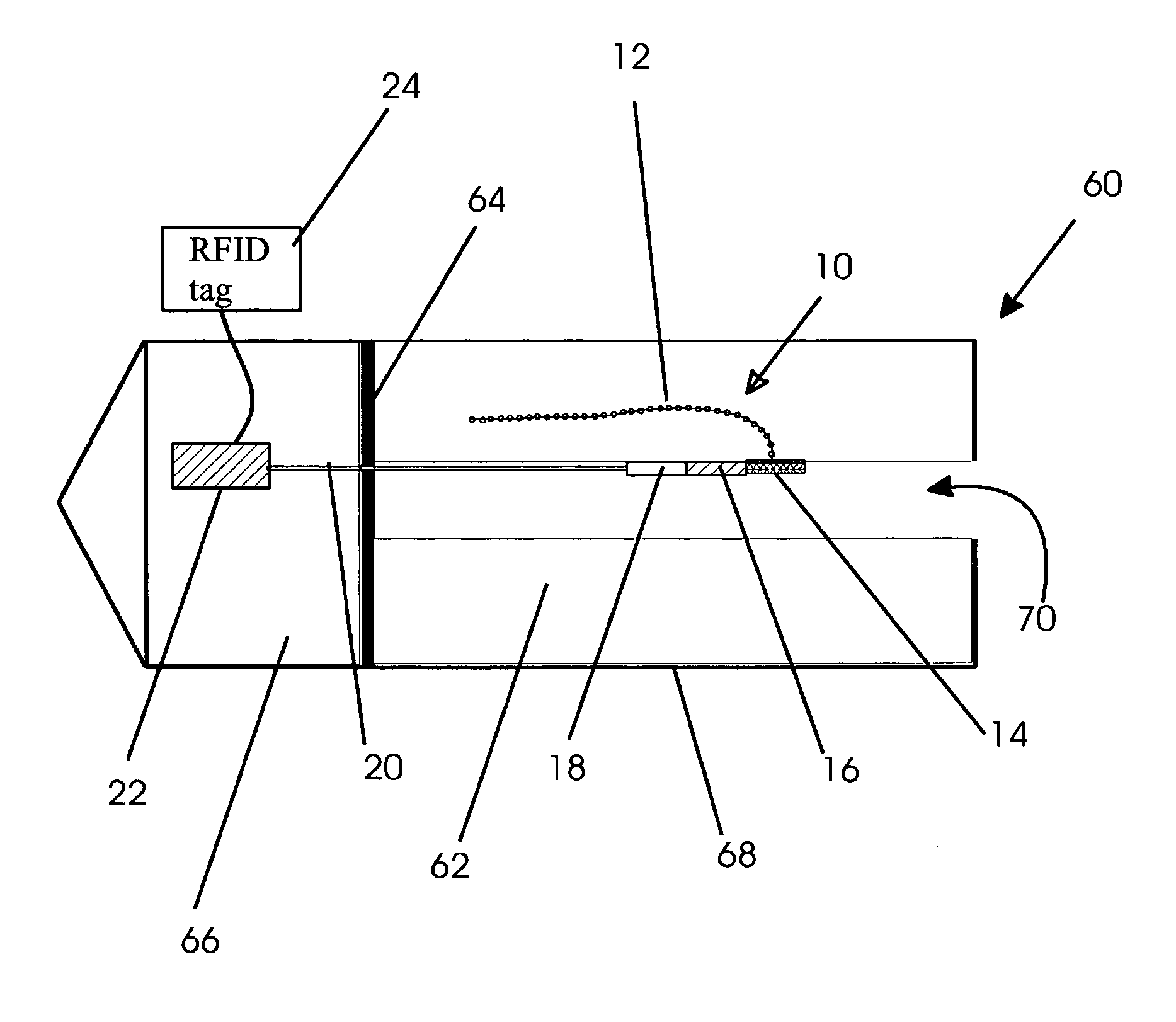Apparatus for measuring the health of solid rocket propellant using an embedded sensor