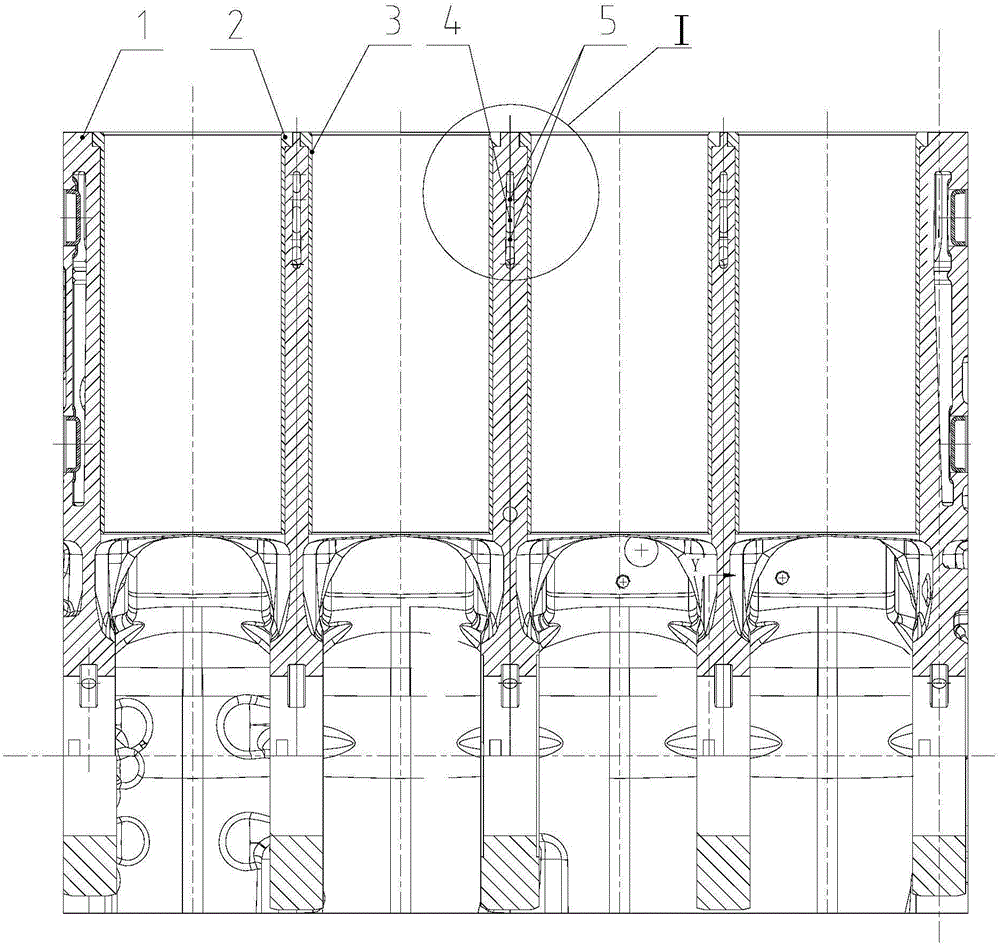 Improved structure of water opening of diesel engine body