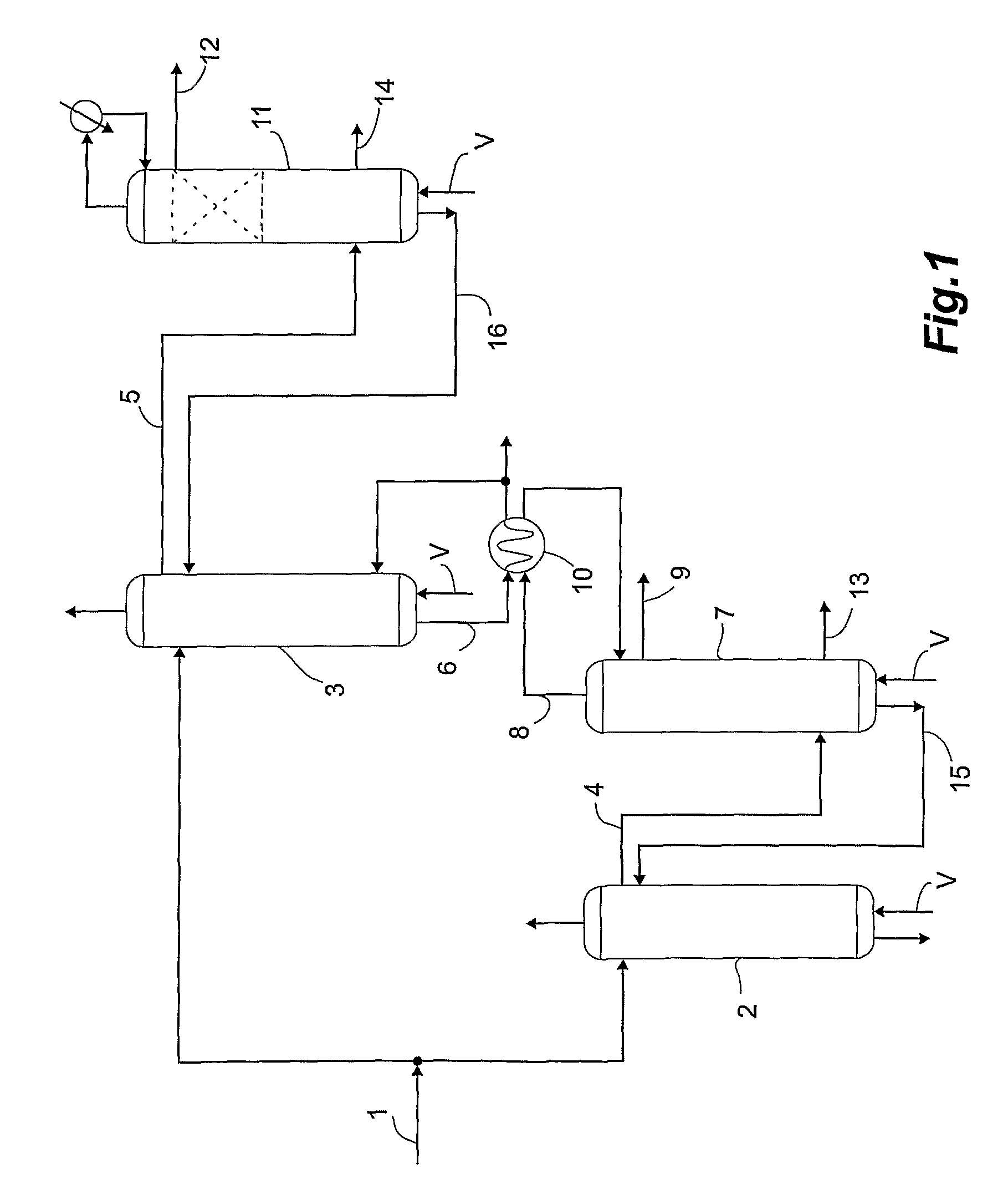 Process and system for producing alcohol by split-feed distillation