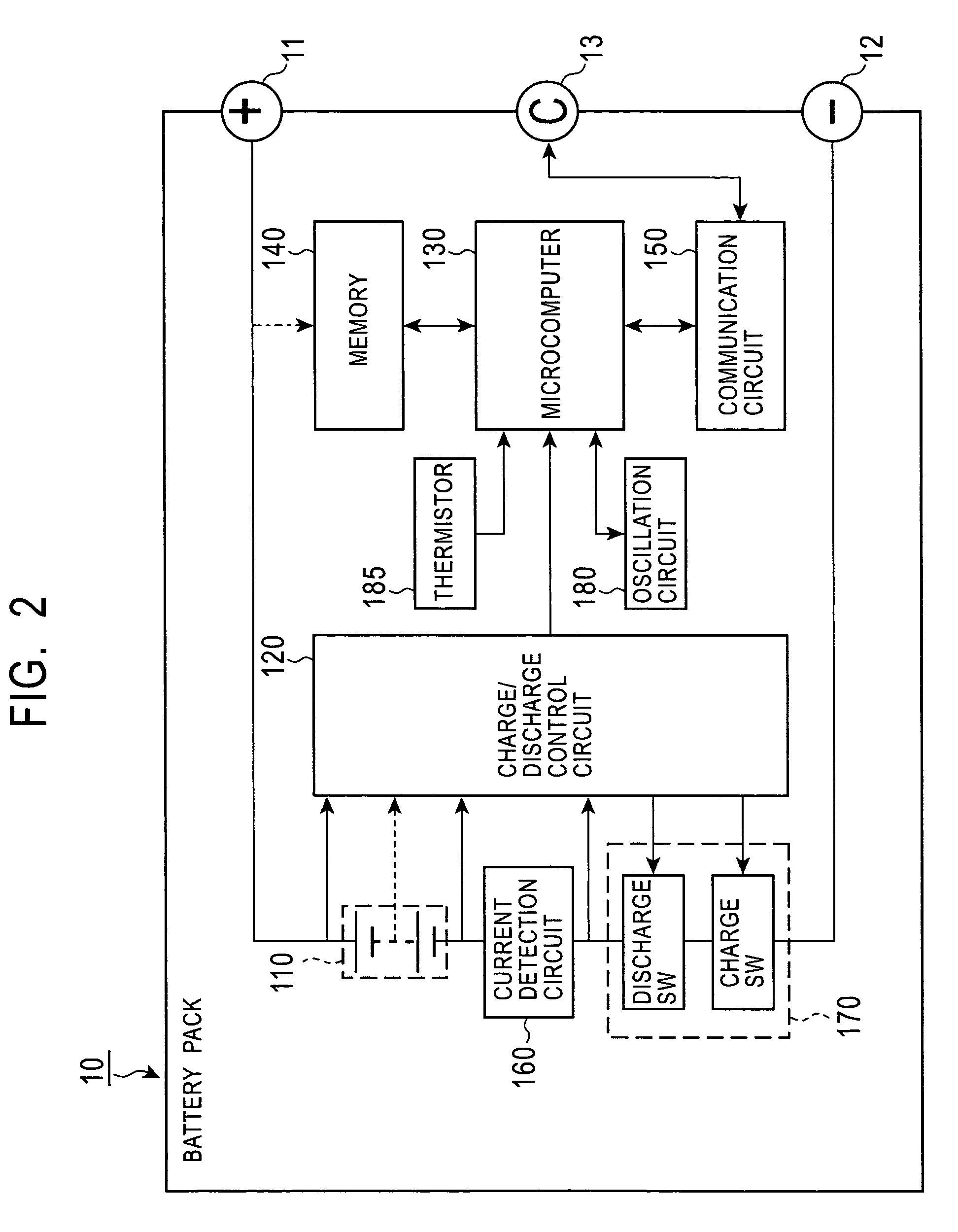 Battery pack having an electronic storage device