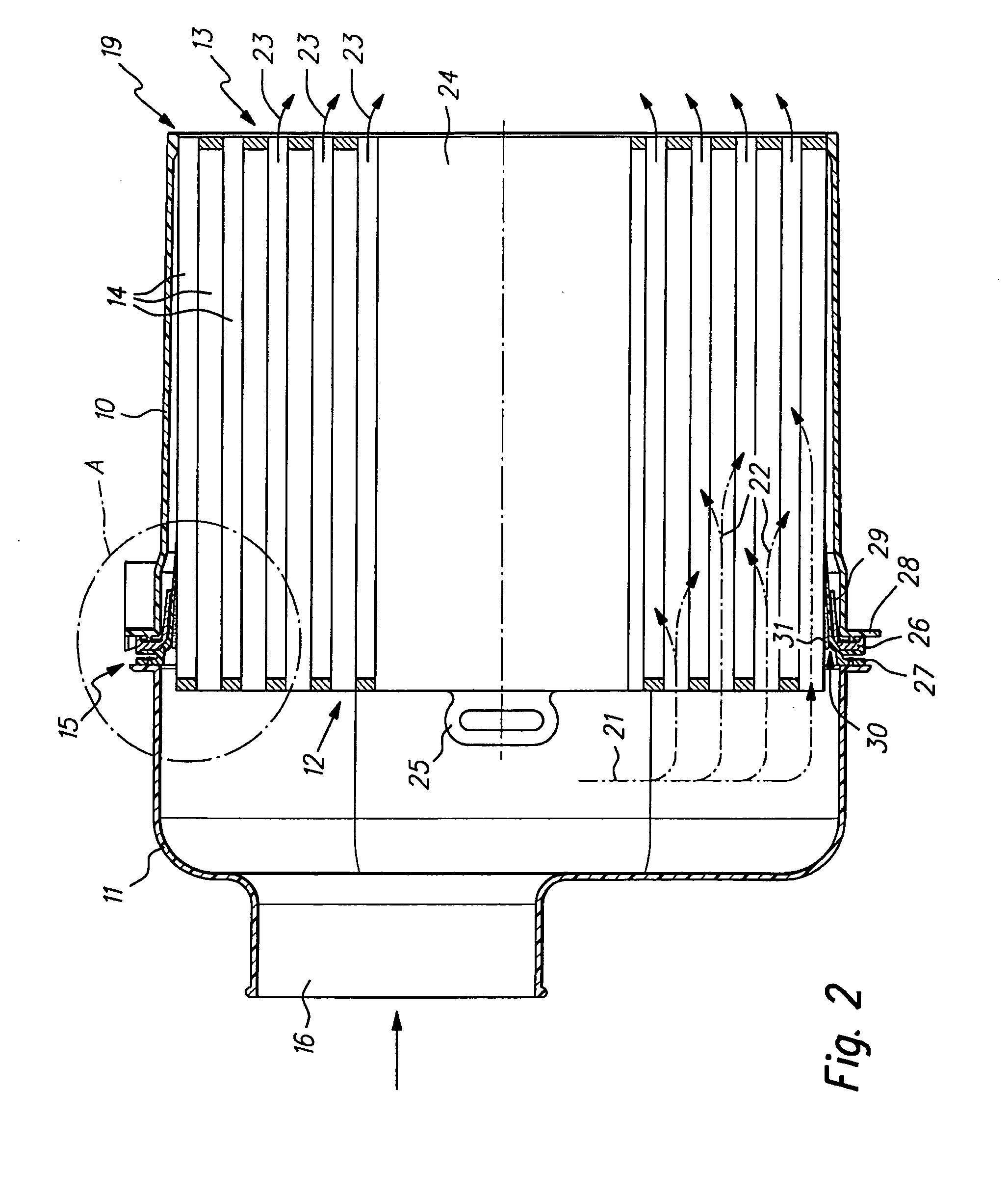 Filter element and filter system for the intake air of an internal combustion engine