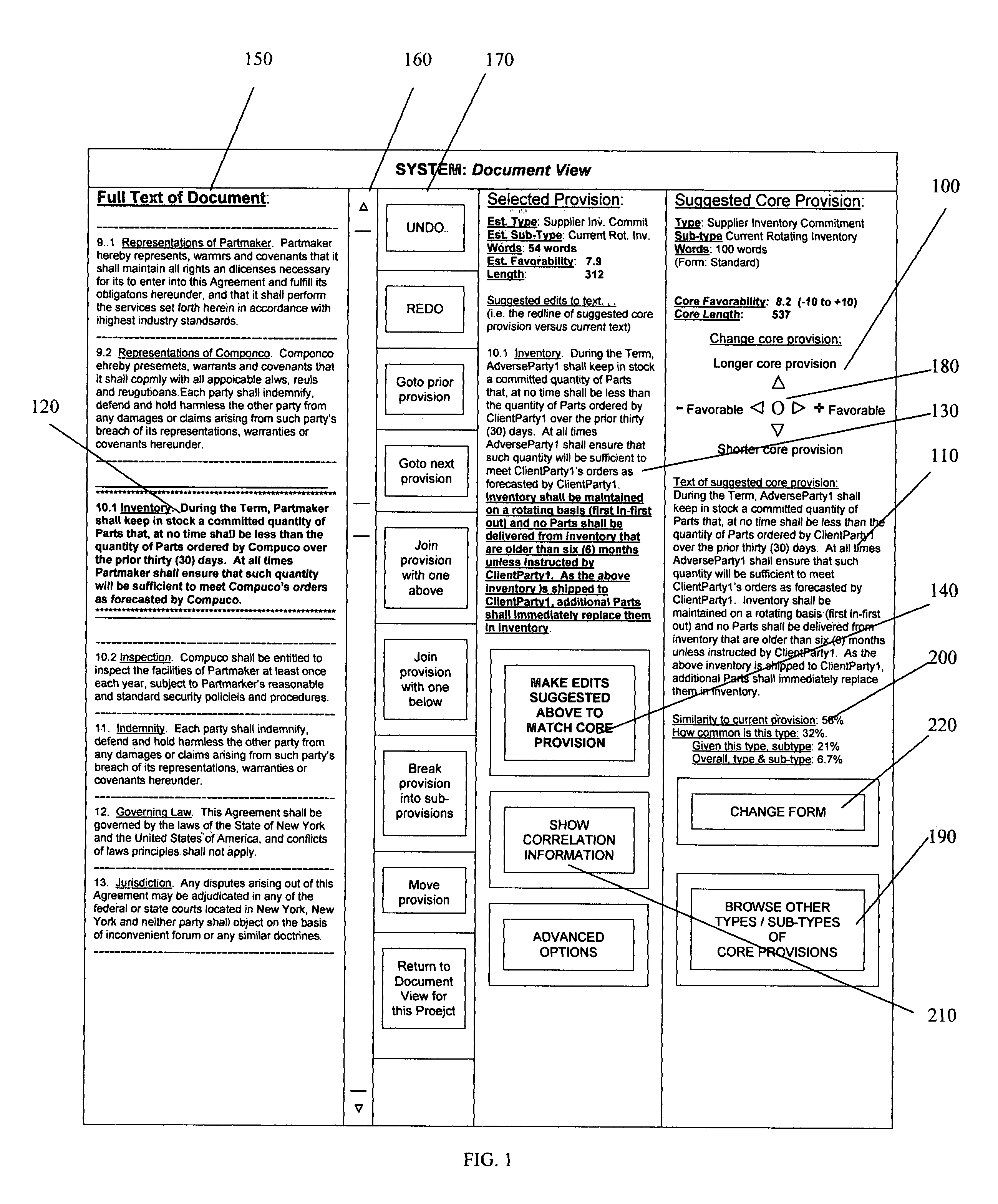 Computer editing system for common textual patterns in legal documents