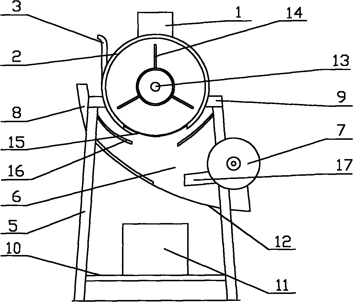 Agricultural motor-driven threshing machine