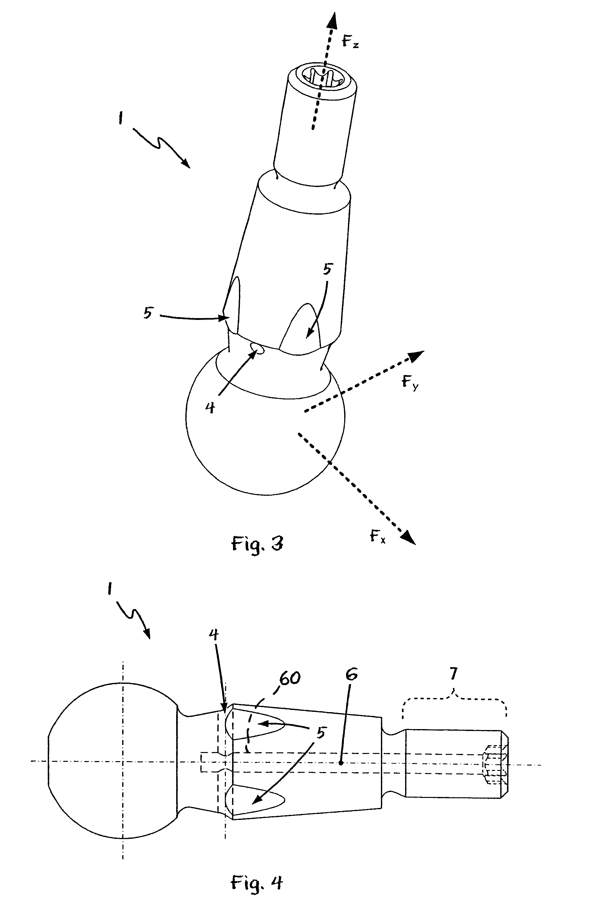 Load-sensing system with at least one ball and socket joint