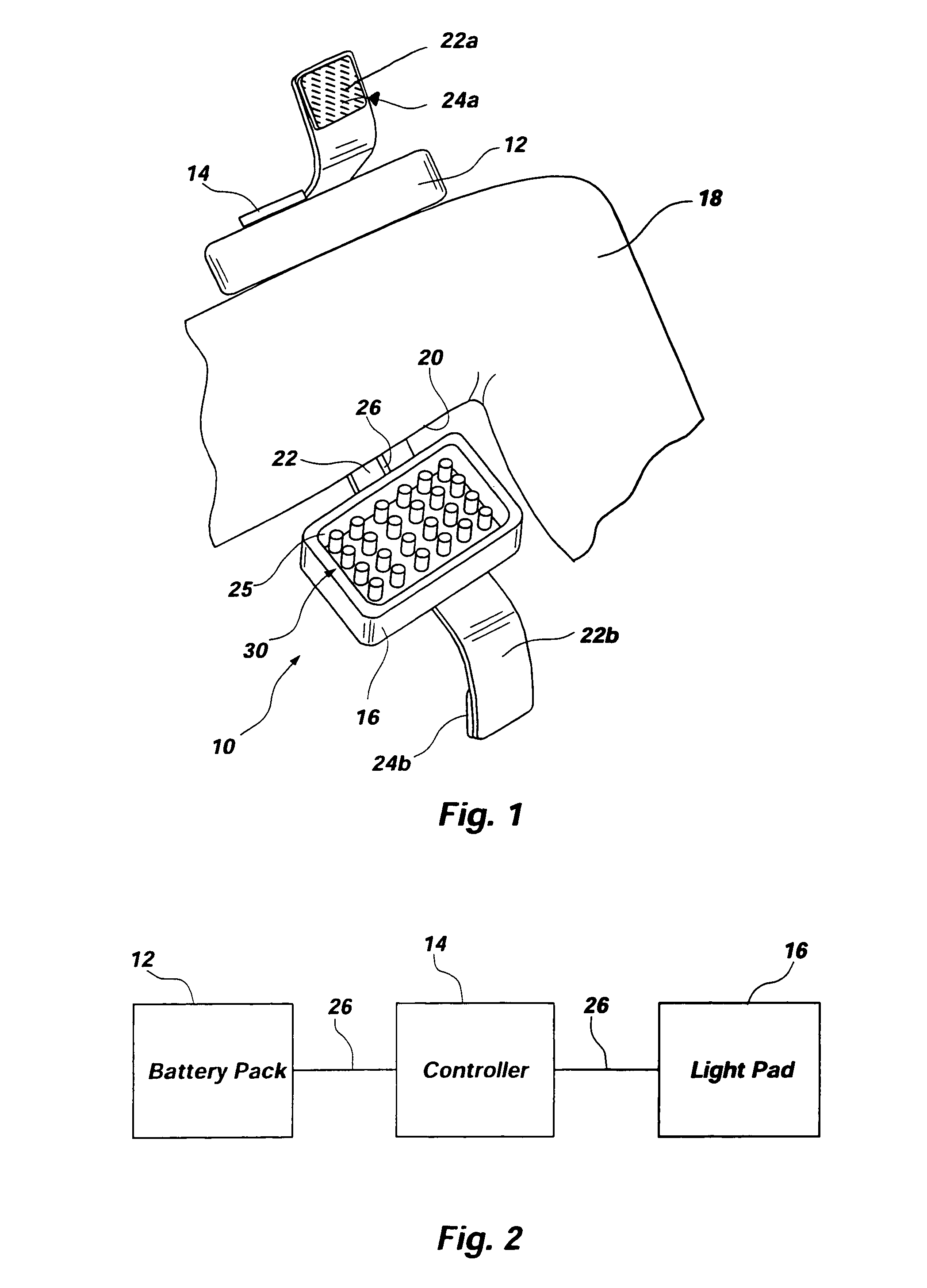 Portable light delivery apparatus and methods