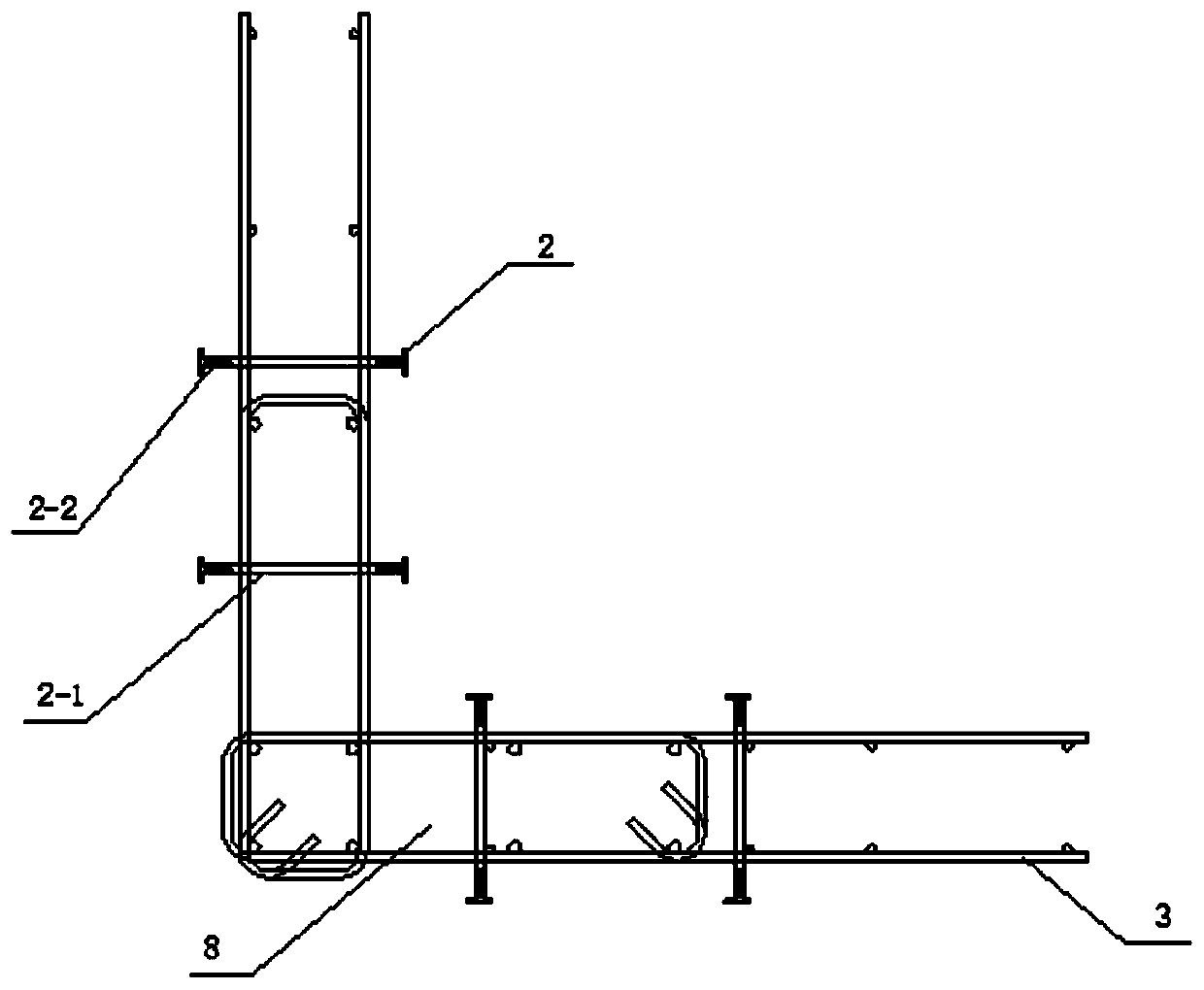 Assembly welding type steel bar formwork integrated L-shaped component and production method thereof