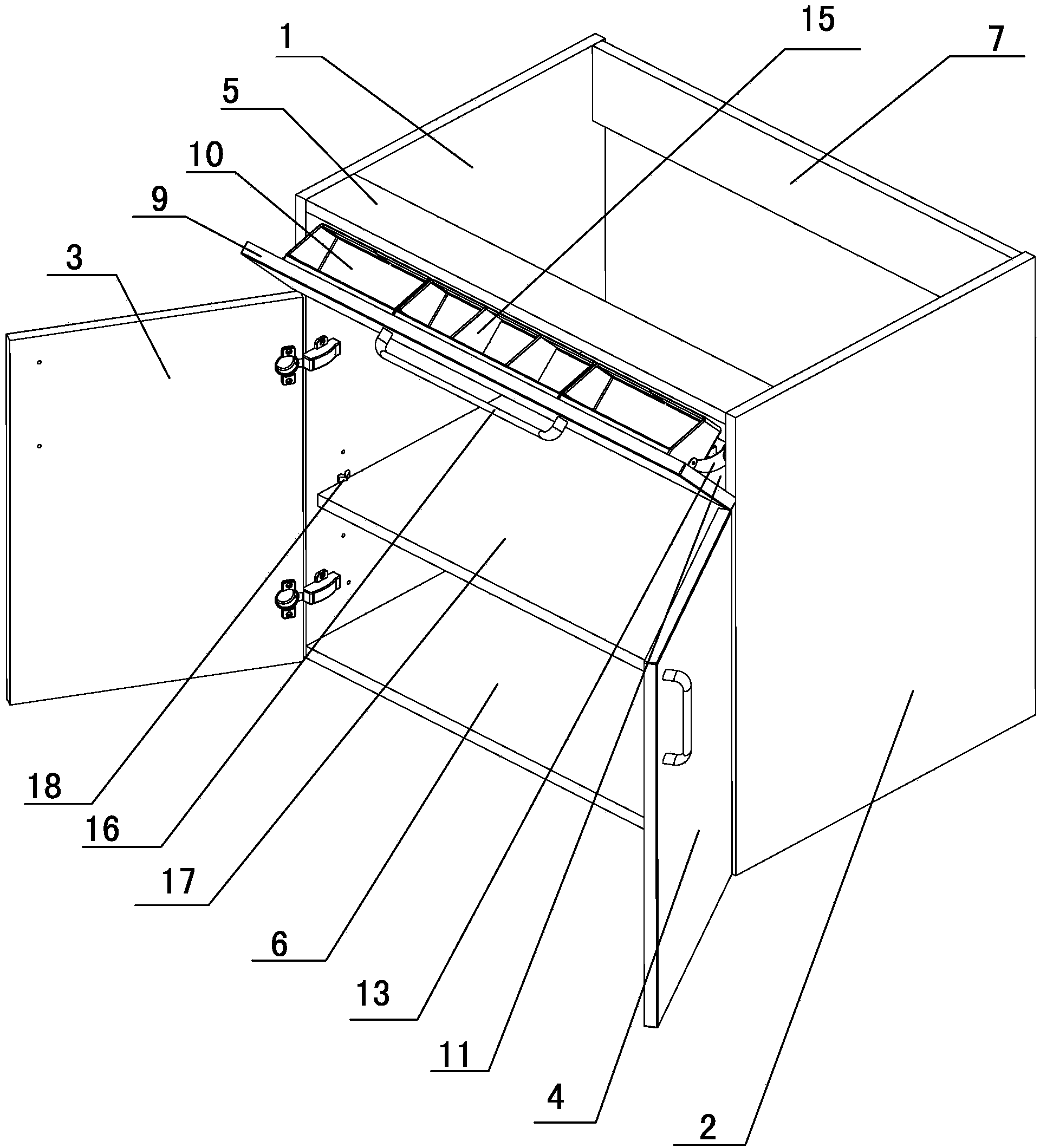 Floor cabinet with storing function