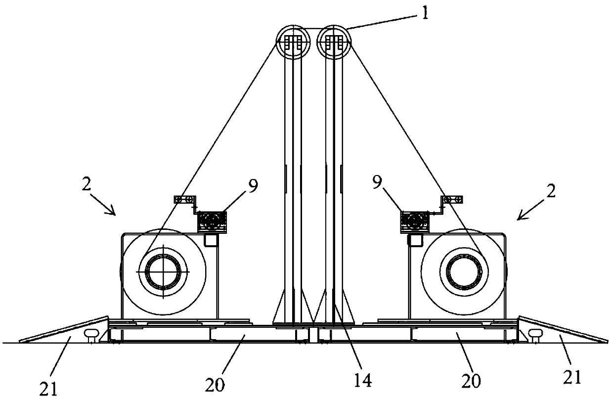 Wire and cable tensility testing device and tensility testing method