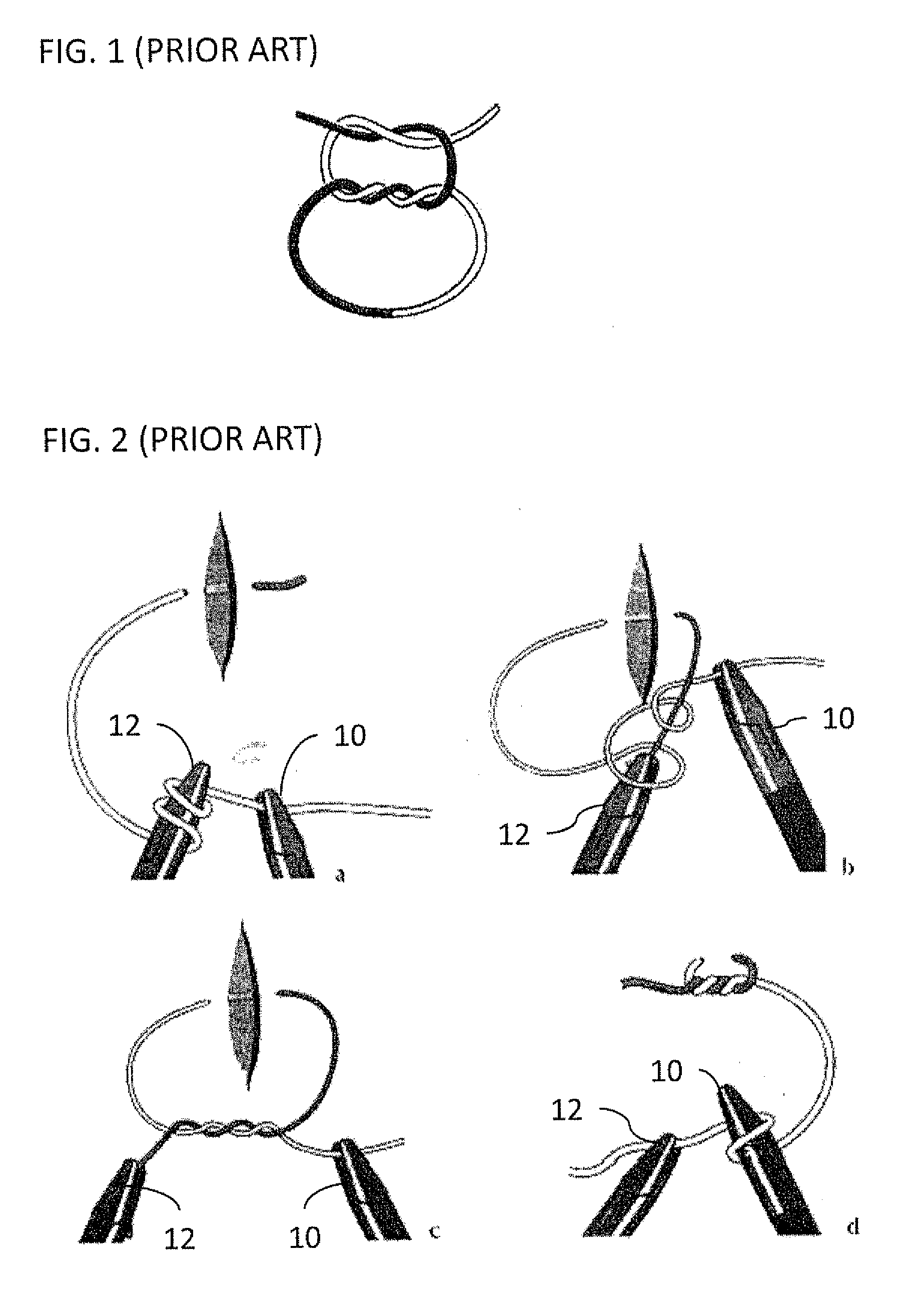Suture and suturing technique for facilitating knotting