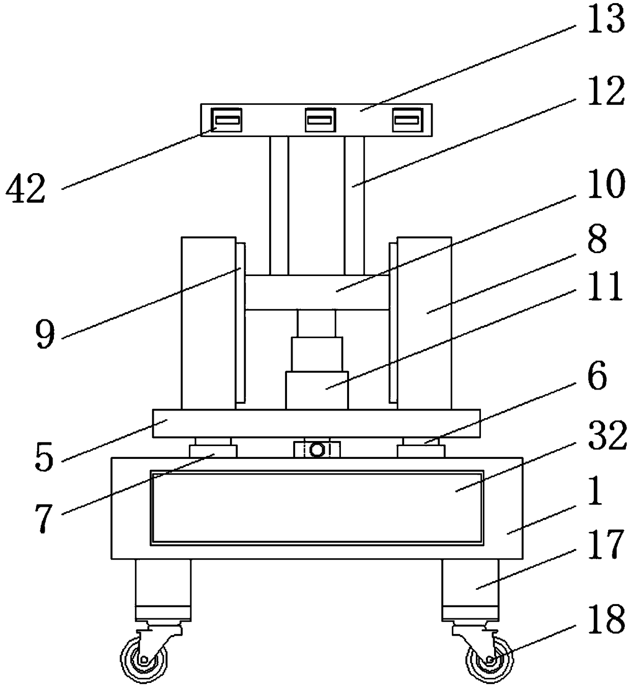 On-site detecting device of performances of building envelope member