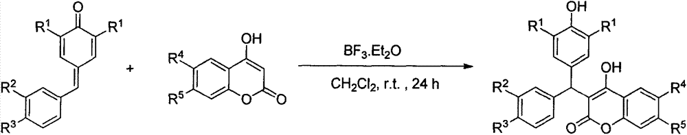 3-diaryl methane-4-hydroxycoumarin derivative preparation method