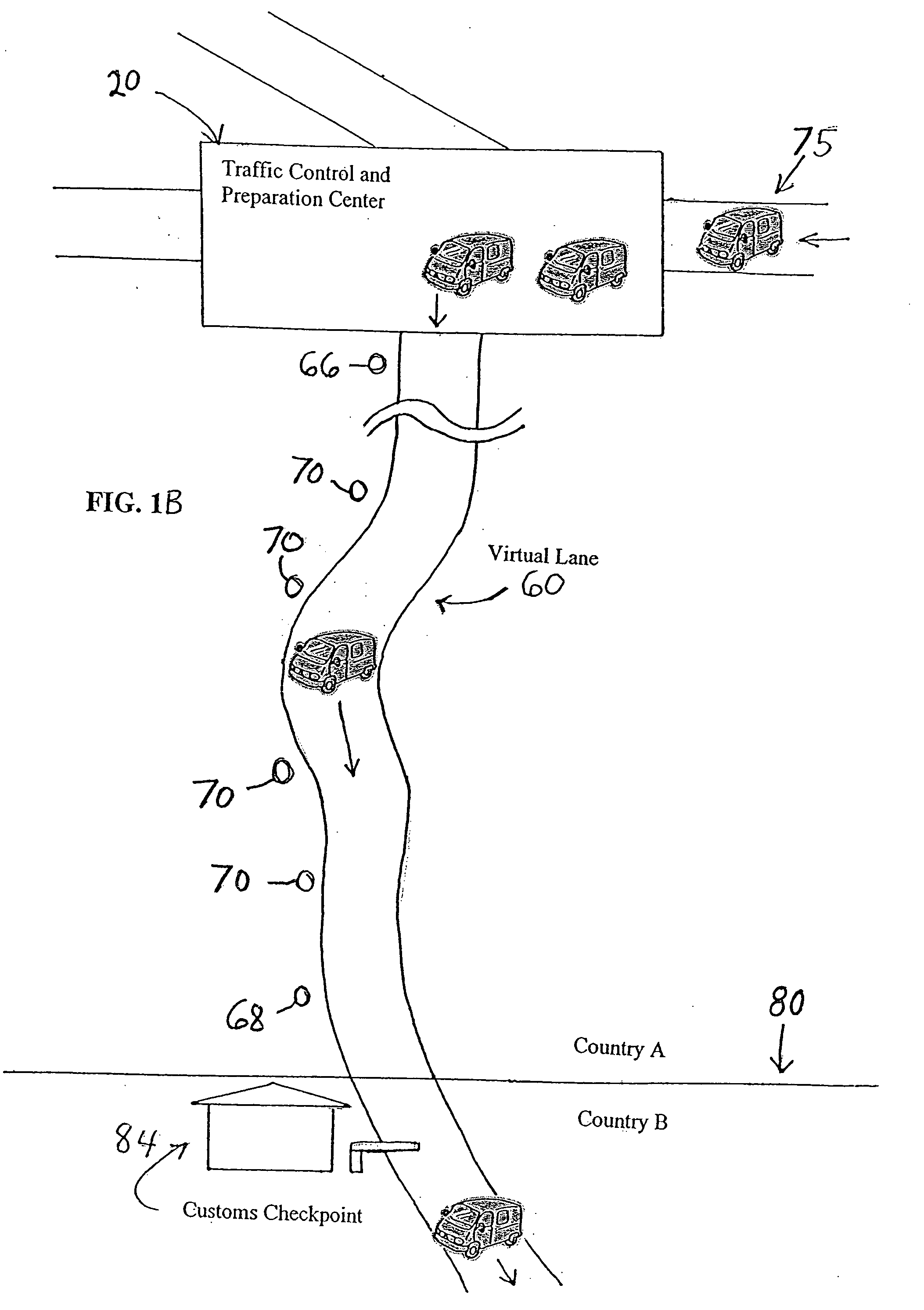 Traffic control system and method for use in international border zones
