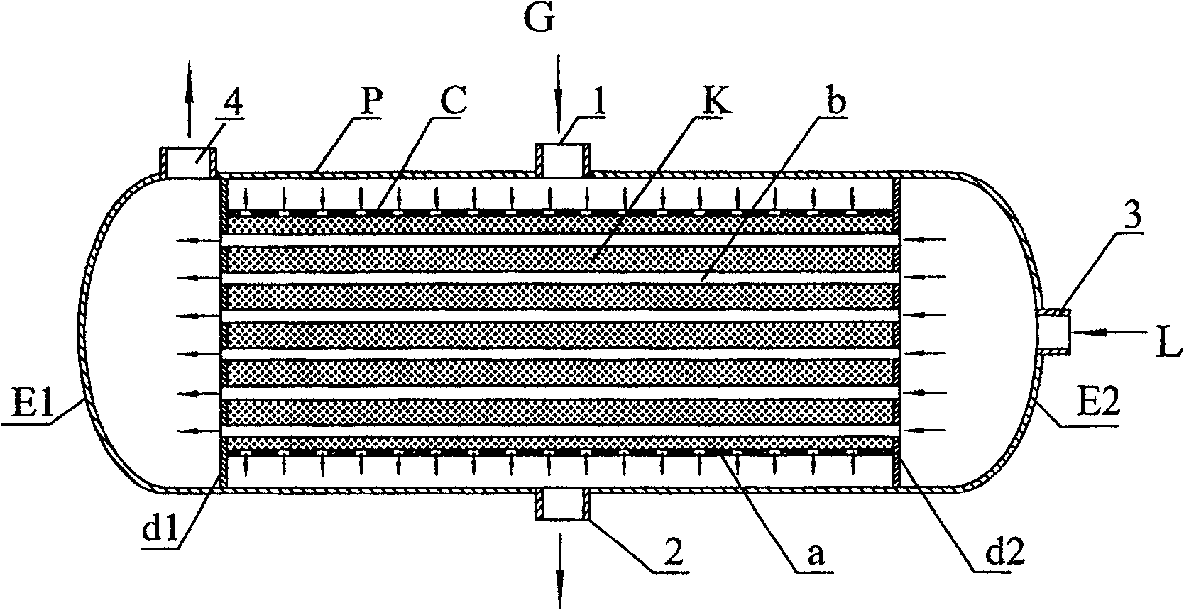 Transverse pipe type heat transfer reaction unit