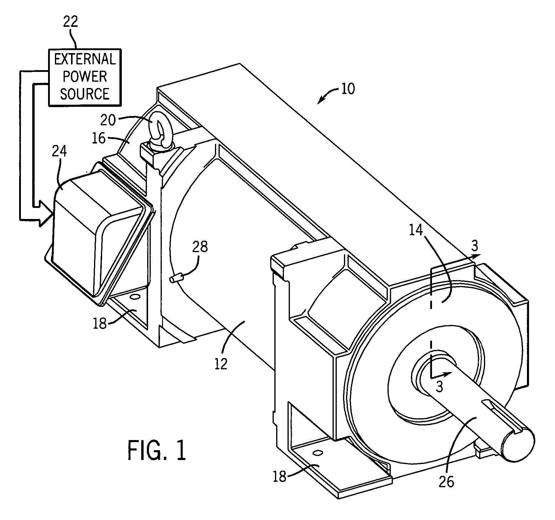 Motor frame having embedded cooling coil