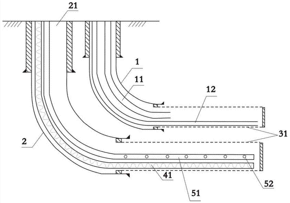 Well body structure and method for underground upgrading and exploitation of heavy oil and ultra-heavy oil reservoirs