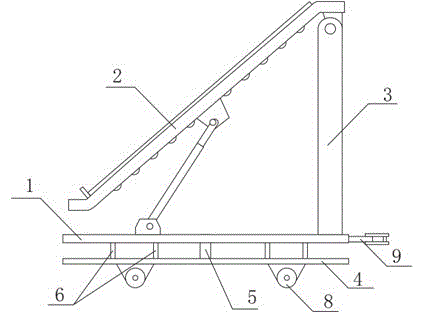 Vibration-damping dragging type boosting glass loader capable of rotating easily