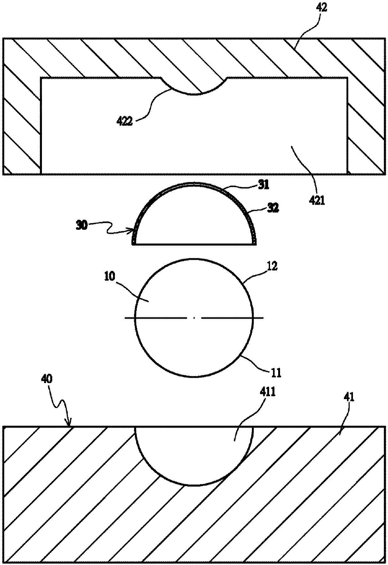 Lens structure made of materials with different refractive indexes