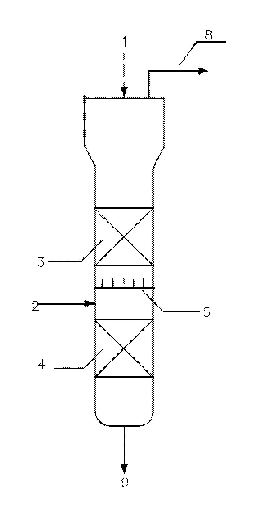 Distillate two-phase hydrogenation reactor and hydrogenation method