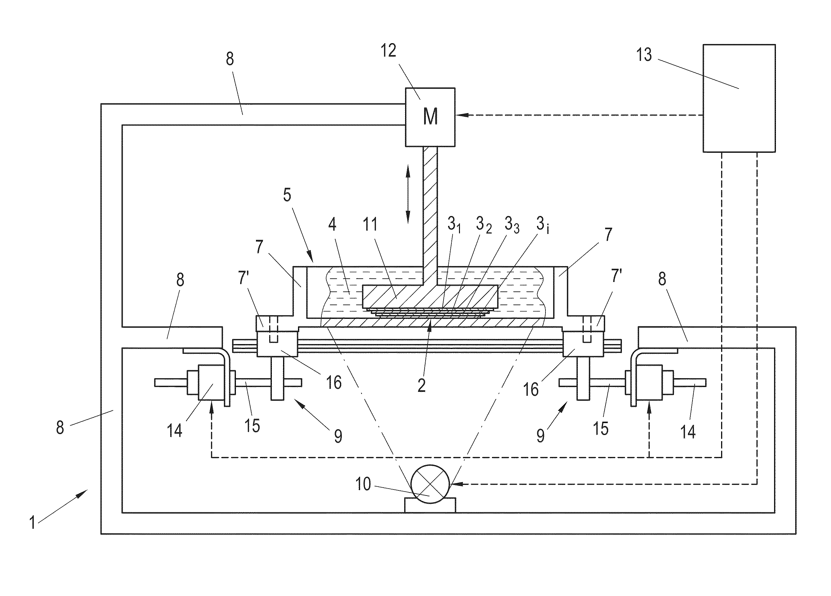 System for layered construction of a body and pan therefor