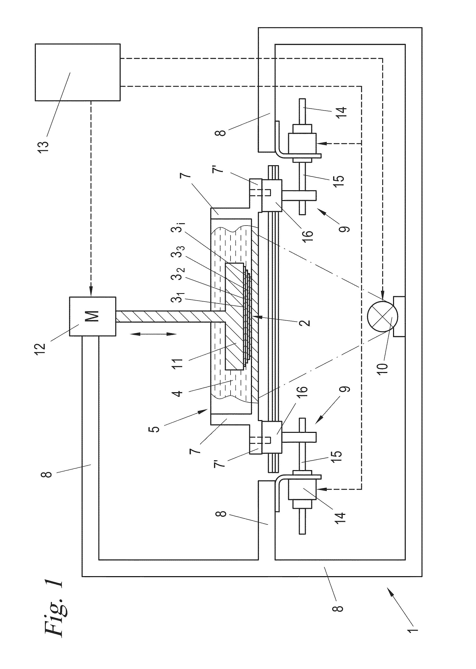 System for layered construction of a body and pan therefor
