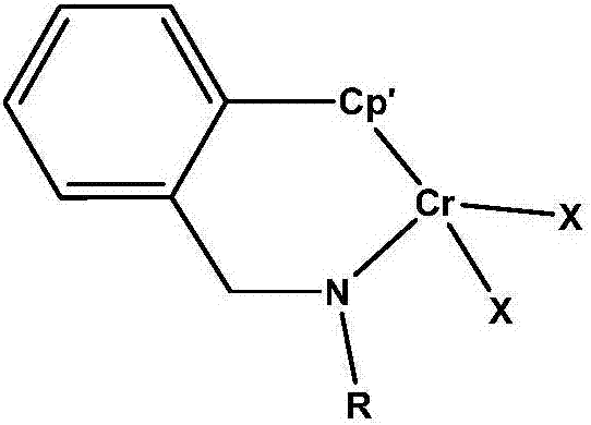 Benzylamine side arm-containing half-metallocene chromium (IV) complex and application thereof