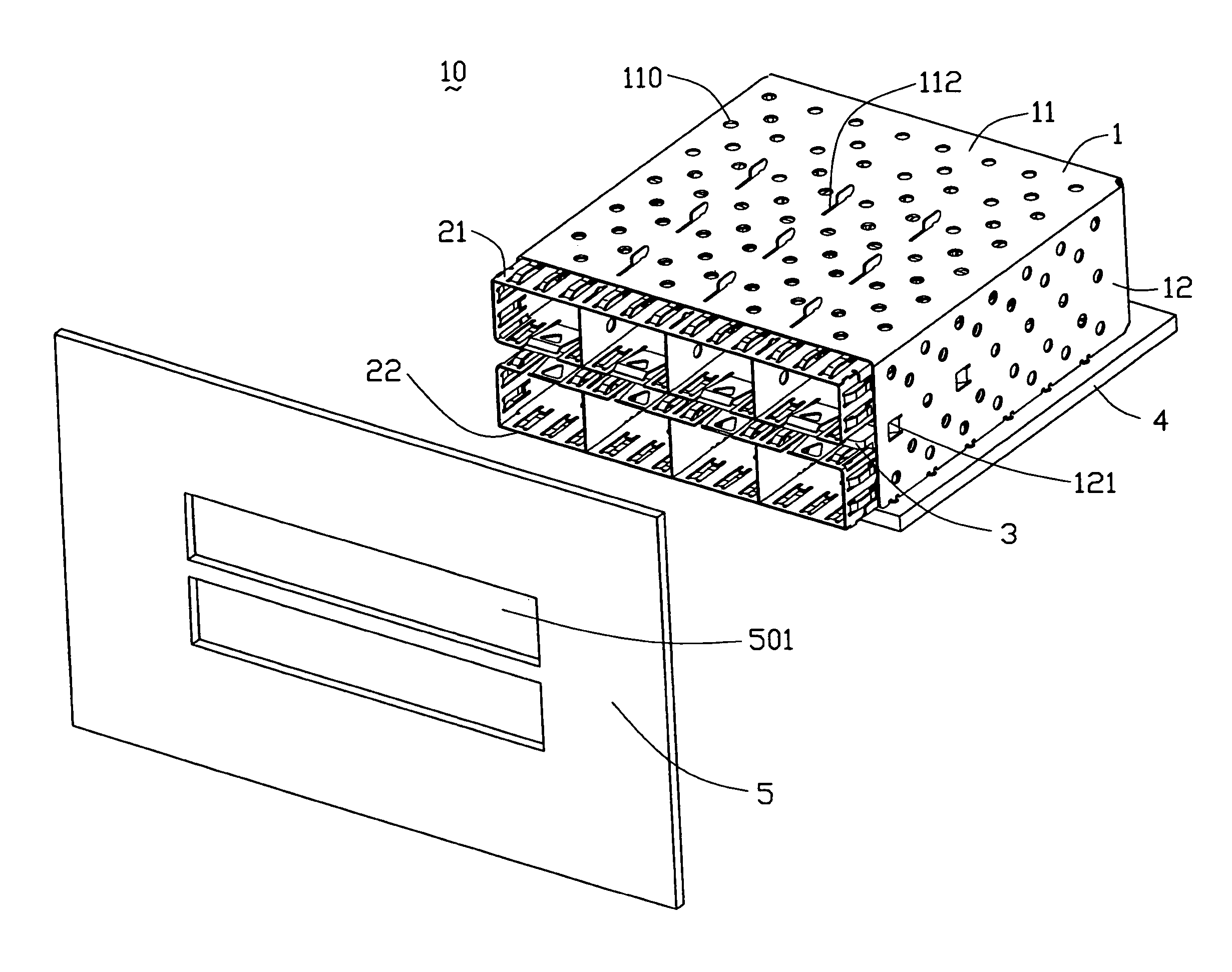 Shielding cage assembly adapted for dense transceiver modules