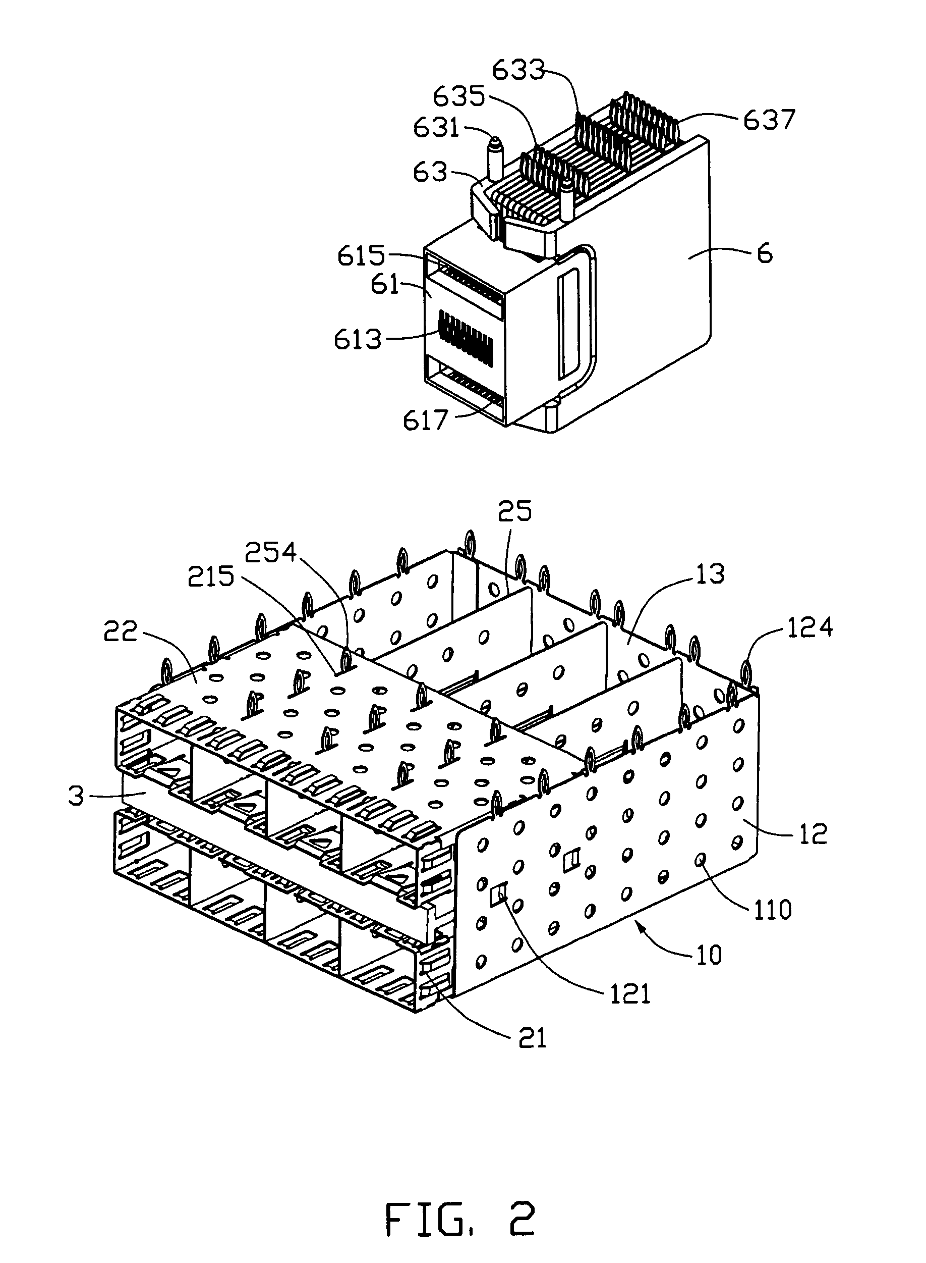 Shielding cage assembly adapted for dense transceiver modules