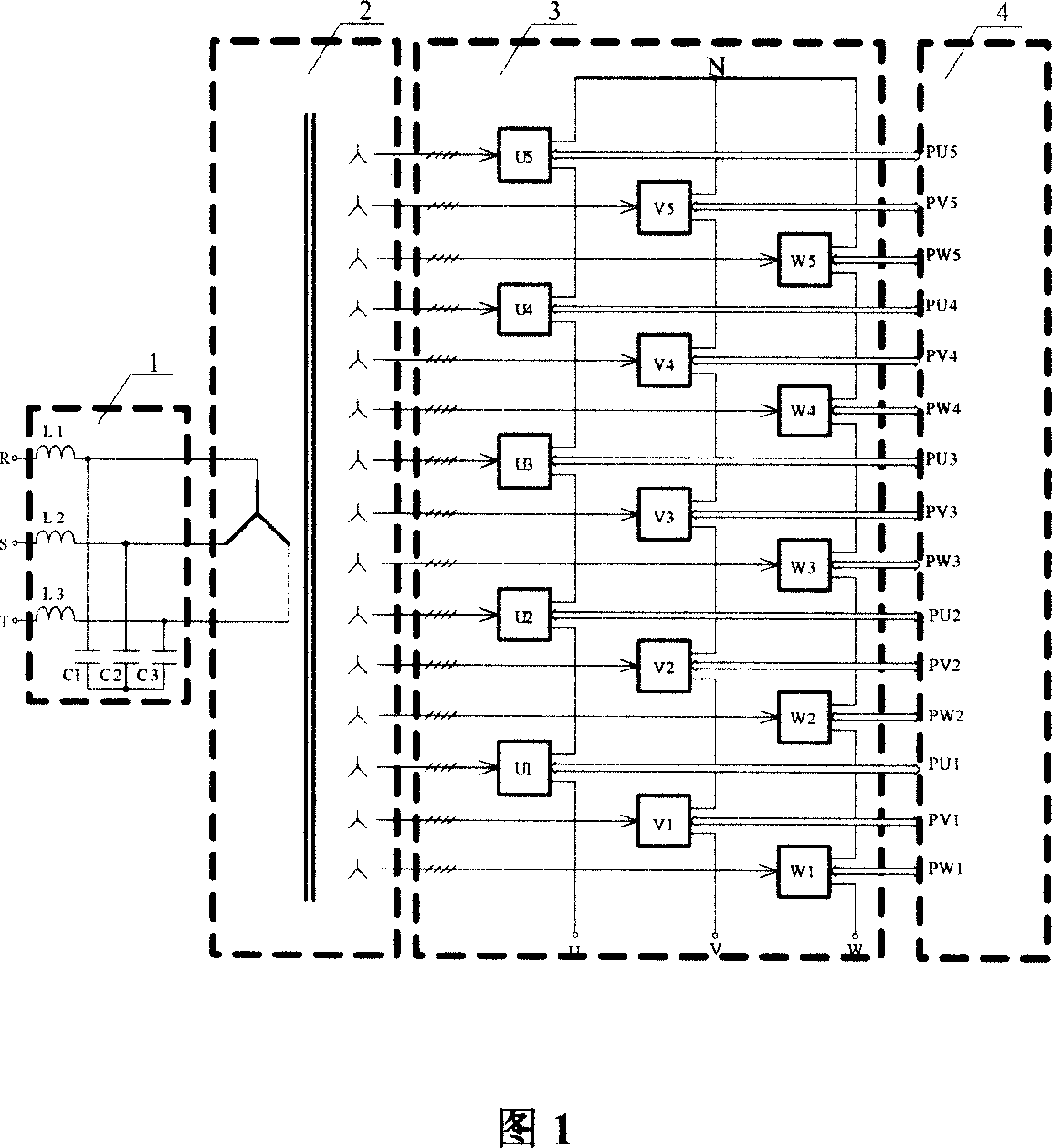 Cascade multiple zero matrix converter