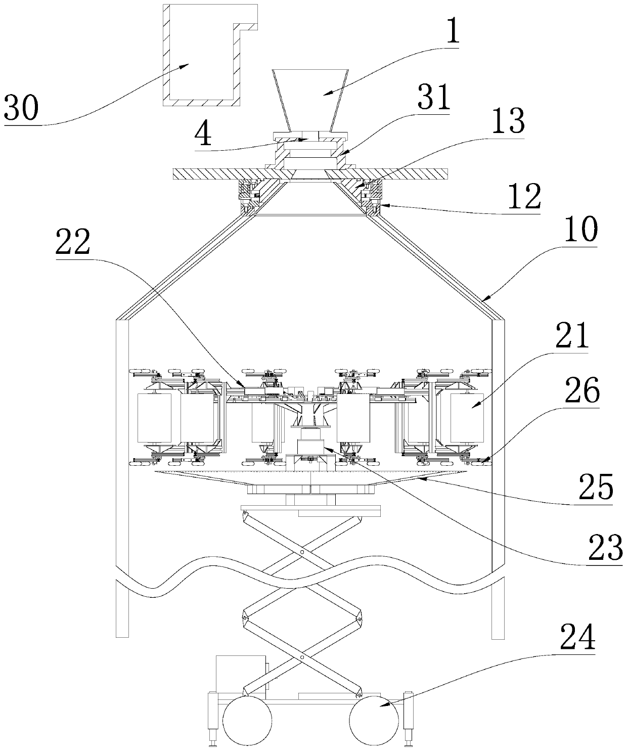 Powder cleaning device for atomizing powder manufacturing equipment