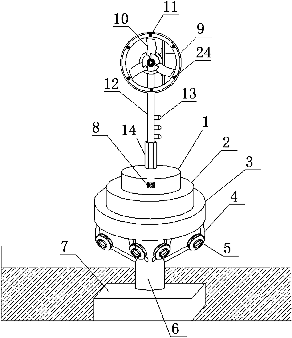 Platform type water surface wind power generation device