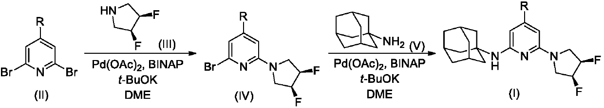 Compounds containing adamantane and halogenated pyridine structures and application thereof