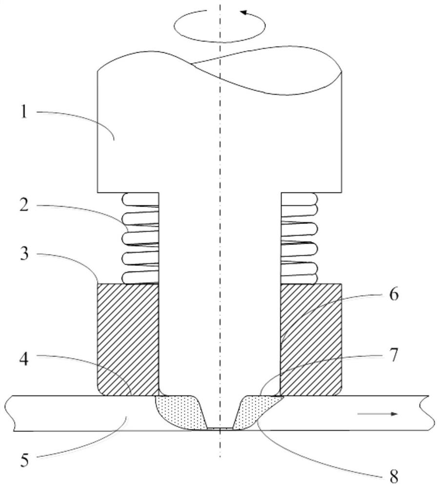 A self-lubricating micro-stir friction welding method with welding friction restraint