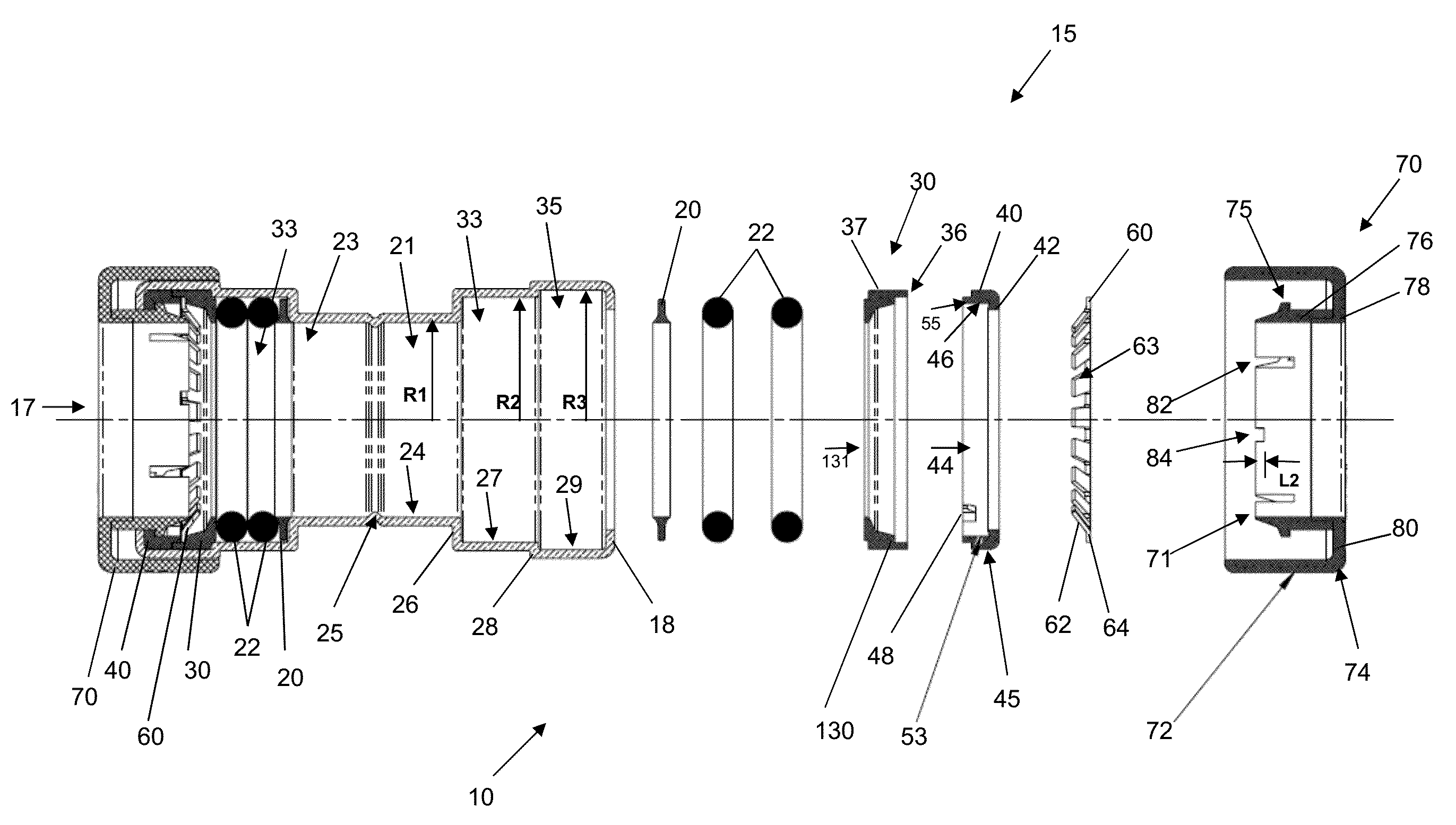 Push-to-connect fitting integrated packing arrangement, device and methods