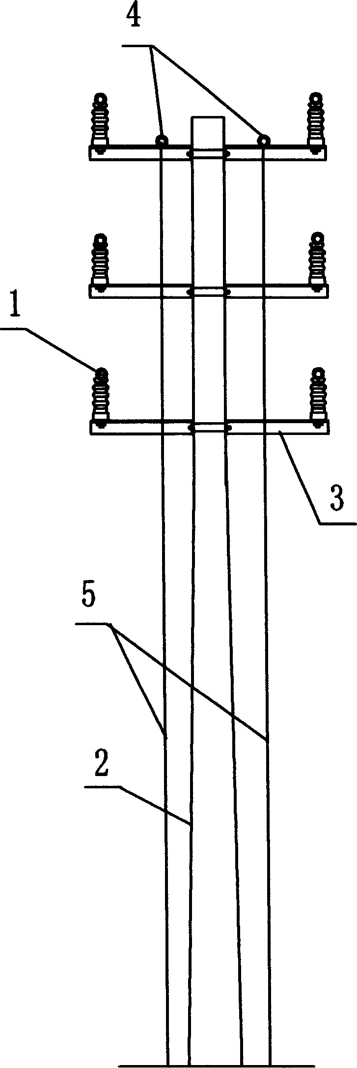 Lightning-inductive shielding line for 10KV overhead insulated conducting wire for preventing thunderstrike breakage