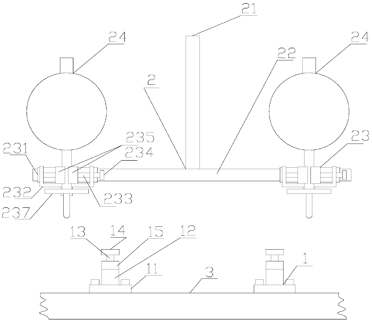 Multi-functional support device for middle bench body processing of high-speed precision punching machine