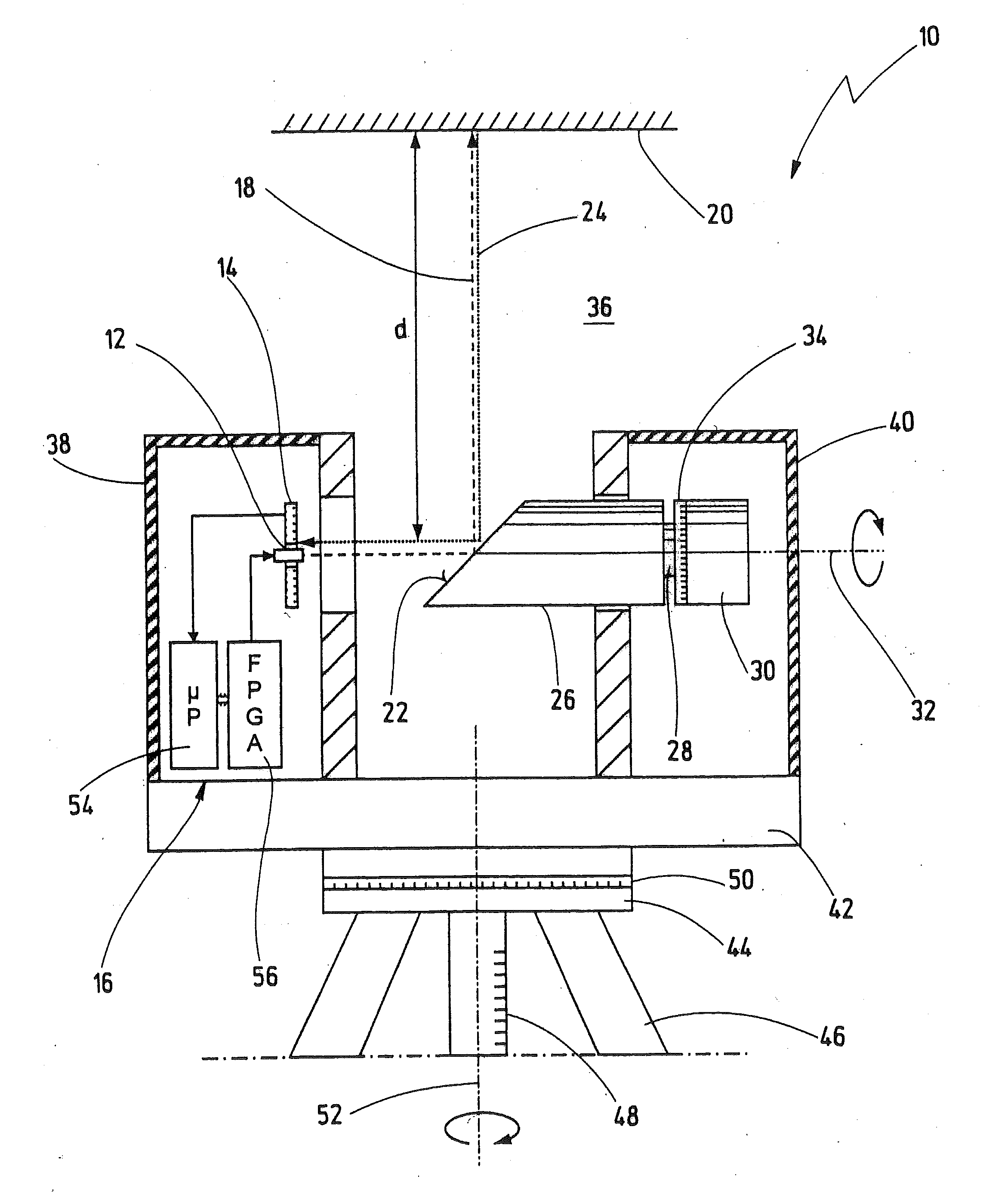 Method and device for determining a distance from an object